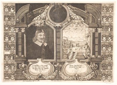 Johan Brockenhuus og scene med evangelisten Matteus. Til begravelsesprekenen av Anders Ottesen