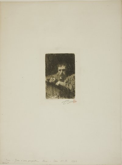 En maler-etser (selvportrett) av Anders Leonard Zorn