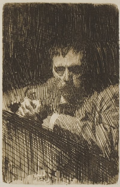 En maler-etser (selvportrett) av Anders Leonard Zorn