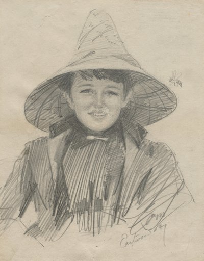 Ada Lymon (kvinne i stor hatt) av Anders Leonard Zorn