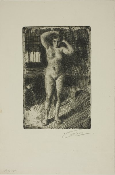 Anna gjør håret sitt av Anders Leonard Zorn