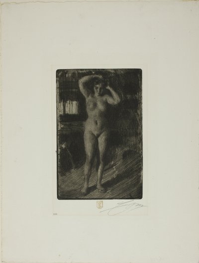 Anna gjør håret sitt av Anders Leonard Zorn