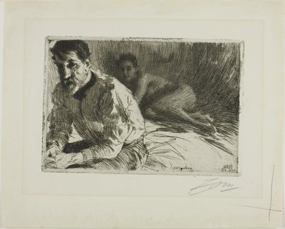 Augustus Saint-Gaudens II (Saint-Gaudens og hans modell) av Anders Leonard Zorn
