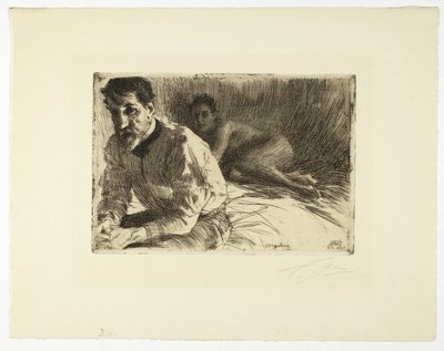 Augustus Saint Gaudens II (Saint Gaudens og hans modell) av Anders Leonard Zorn