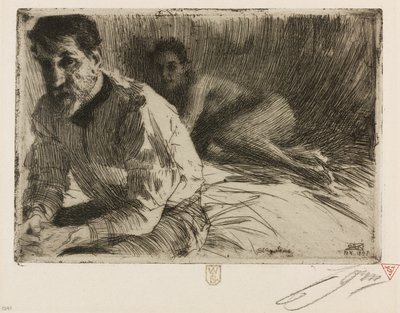 Augustus Saint Gaudens II (Saint Gaudens og hans modell) av Anders Leonard Zorn