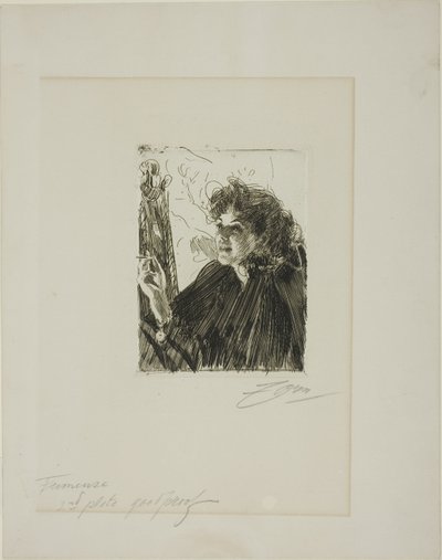 Jente med en sigarett II av Anders Leonard Zorn