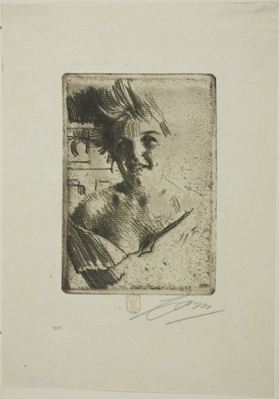 Leende modell I av Anders Leonard Zorn