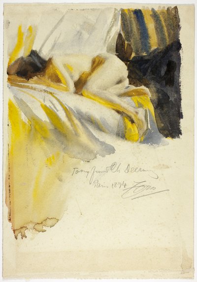 Naken liggende på sengen av Anders Leonard Zorn
