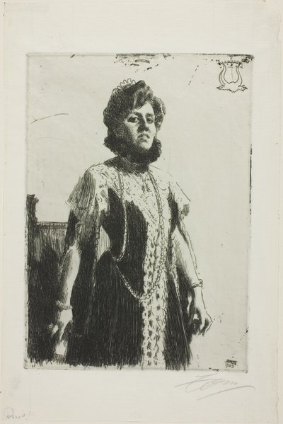 Oxenstierna (Mrs. Aurore Klintberg, née Oxenstierna, Hel lengde) av Anders Leonard Zorn