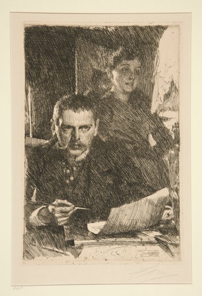Portrett av kunstneren og hans kone av Anders Leonard Zorn