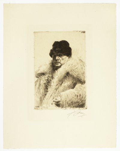 Selvportrett 1916 av Anders Leonard Zorn