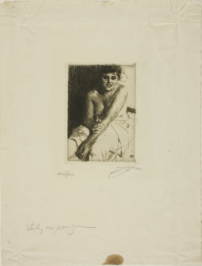 Sittende modell av Anders Leonard Zorn