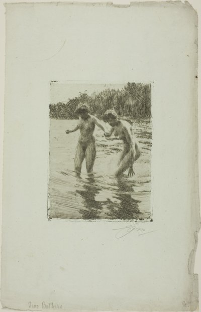 To badende av Anders Leonard Zorn