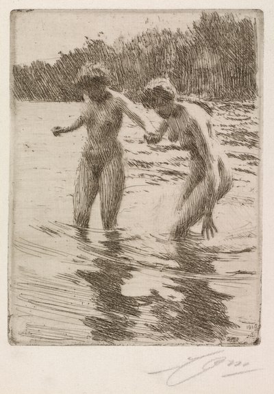 To badende av Anders Leonard Zorn