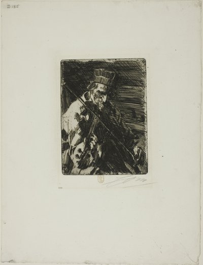 Landsbyfiolinist av Anders Leonard Zorn