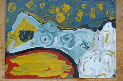 BLÅ KVINNE NAKEN av Ando Gilardi