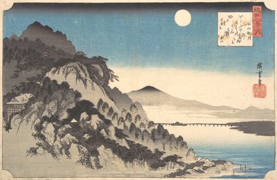 Høstfullmåne ved Ishiyama-tempelet Ishiyama shugetsu, fra serien Eight Views of..., 1834-35. av Ando Hiroshige