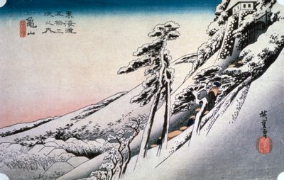 Klart vær etter snø ved Kameyama, fra 53 stasjoner i Tokaido, 1832 av Ando Hiroshige