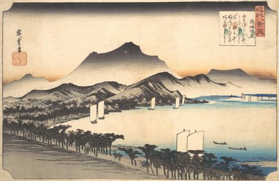 Klarvær ved Awazu, 1800-tallet. av Ando Hiroshige