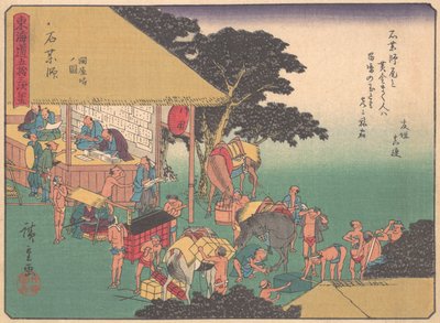 Ishiyakushi, fra serien The Fifty-three Stations of the Tokaido Road, e..., tidlig på 1900-tallet. av Ando Hiroshige