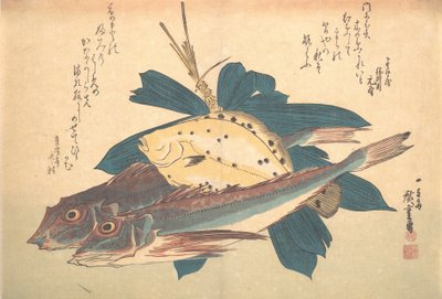 Kanagashira og Karei Fish, fra serien Uozukushi Every Variety of Fish, 1830-tallet, 1830-tallet. av Ando Hiroshige