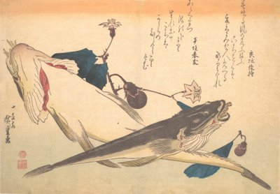 Kochi fisk med aubergine, fra serien Uozukushi Every Variety of Fish, 1830-tallet, 1830-tallet. av Ando Hiroshige