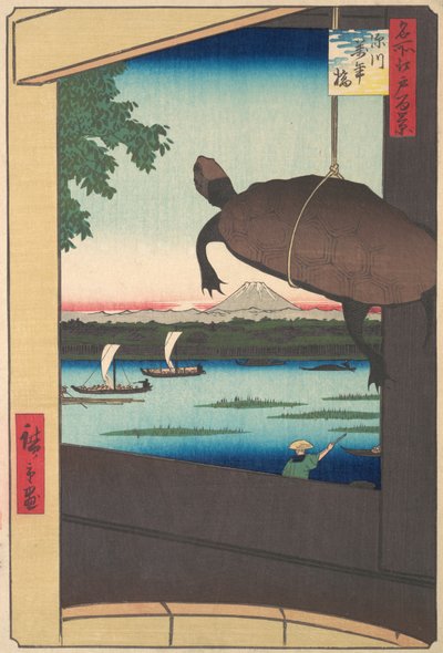 Mannen Bridge, Fukagawa, 1858., 1858. av Ando Hiroshige