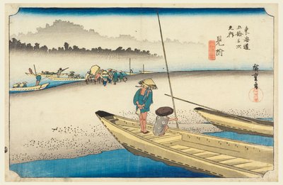 Mitsuke, Tenryu-gawa-elven, i de femti-tre stasjonene på Tokaido-veien av Ando Hiroshige