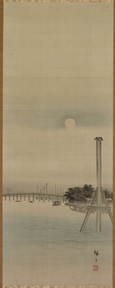Nattscene ved Sumida-elven, 1800-tallet. av Ando Hiroshige