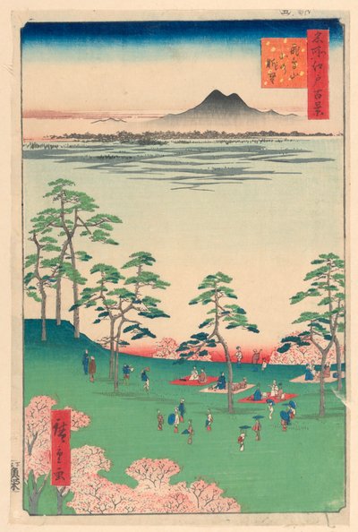 Utsikt nordover fra Asuka Hill (Asuka-yama Kita no Chobo) Fra Series One Hundred Famous utsikt over Edo av Ando Hiroshige