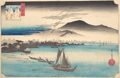Returnerende gjess ved Katada, K. 1832., K. 1832. av Ando Hiroshige