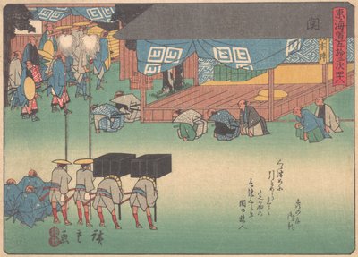 Seki, fra serien The Fifty-three Stations of the Tokaido Road, tidlig på 20..., tidlig på 1900-tallet. av Ando Hiroshige