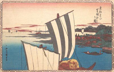 Skjellsamling på Shibaura. av Ando Hiroshige