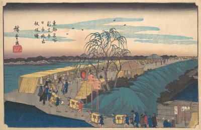 Akira Imonzaka fra Japan, Shin Yoshiwara? 1835. , mygg. 1835. av Ando Hiroshige