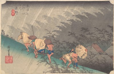 Plutselig dusj i Shono, ca. 1833-34., ca. 1833-34. av Ando Hiroshige