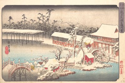 Tenmagu Shline på Kameido-medlem S sin w, ikke sant? 1833-43. , mygg. 1833-43. av Ando Hiroshige