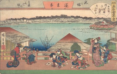 Kvinner..., fra serien The Fifty-three Stations of the Tokaido Road, tidlig på 1900-tallet av Ando Hiroshige