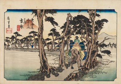 Treblokktrykk - Yoshiwara Hidari Fuji, 1800-tallet. av Ando Hiroshige