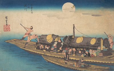 Yodogawa, ikke sant? 1834. , mygg. 1834. av Ando Hiroshige