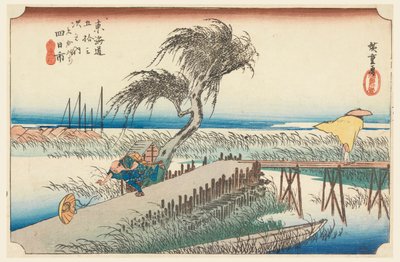 Yokkaichi, River Sene, medlem av fifty-tre Stachi-lyden av byens nedre d av Ando Hiroshige