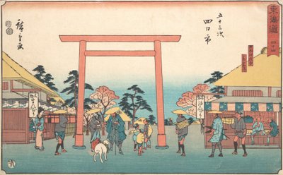 Yokkaichi, ikke sant? 1840. , mygg. 1840. av Ando Hiroshige