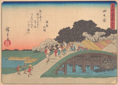 Yokkaichi, fra serien The Fifty-three Stations of the Tokaido Road, øre..., tidlig på 1900-tallet. av Ando Hiroshige