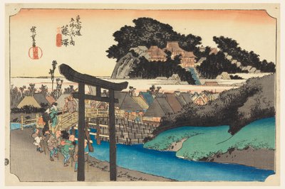 Yugoyoji Tempe (Fugisawa), Intefifty Threre S Stations of Teto Kaido Road (Tokaido Gojusan Next House) av Ando Hiroshige