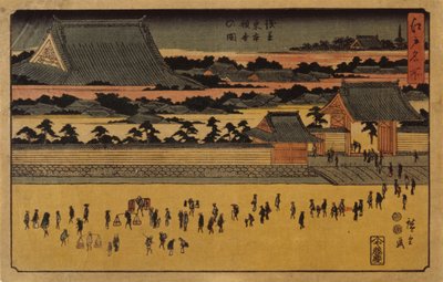 (Folk på forgrunnsgaten) av Ando or Utagawa Hiroshige