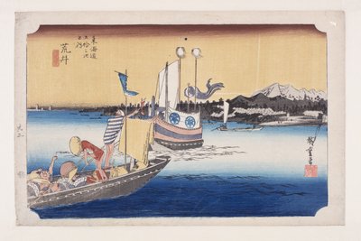 Arai: Ferry Boa t (Arai, jeg er Bune no Zu) av Ando or Utagawa Hiroshige