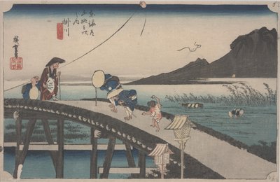 Distant View of Mount Akiba av Ando or Utagawa Hiroshige