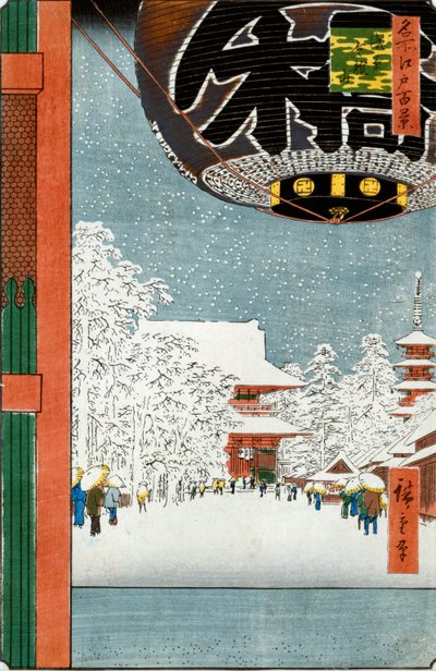Kinryuzan Temple at Asakusa, fra serien "One Hundred Views of Famous Places in Edo" av Ando or Utagawa Hiroshige