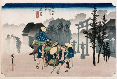 Morning Mist at Mishima", fra serien "The Fifty-Three Stations of The Tokaido", ca. 1834 av Ando or Utagawa Hiroshige