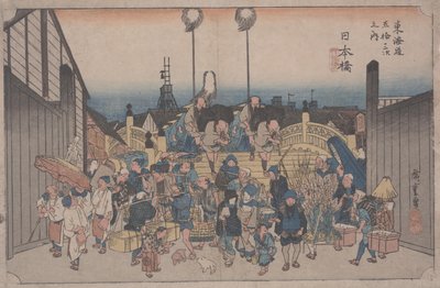 Morgenscene av Ando or Utagawa Hiroshige