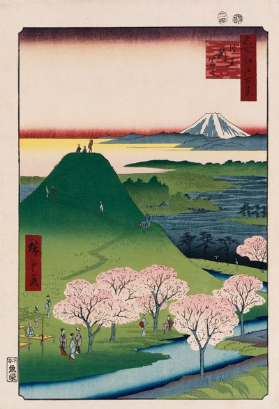 New Fuji, Meguro", fra serien "One Hundred Views of Famous Places in Edo" av Ando or Utagawa Hiroshige